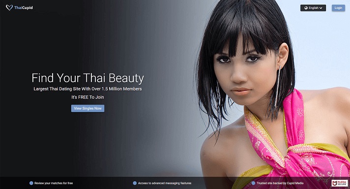attractive young thai girl posing in the thai cupid landing page