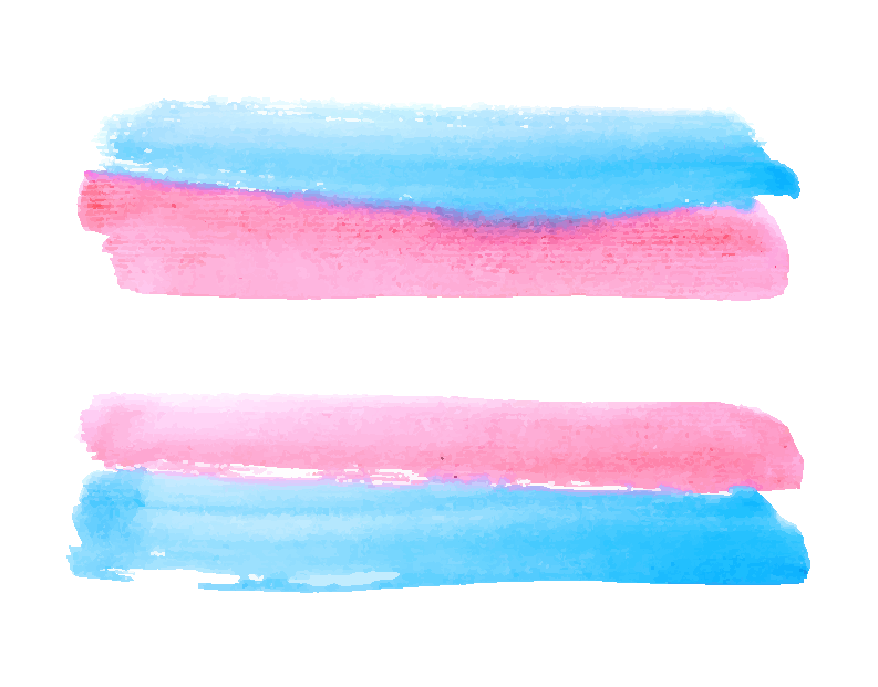Trans flag done with water color