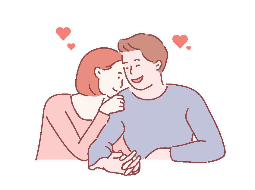 vector art of a woman and man in love with each other